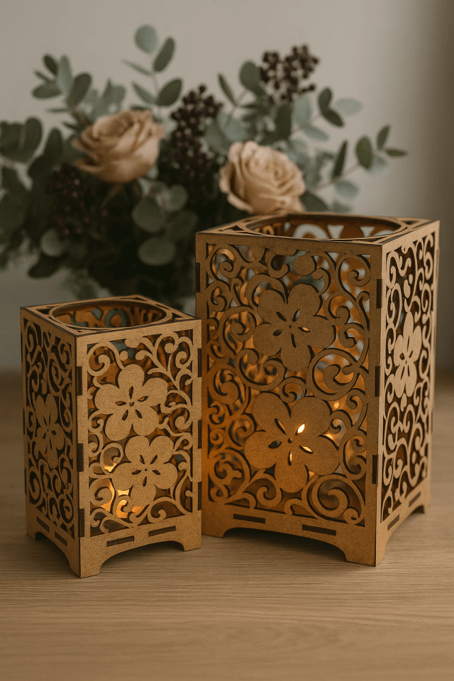 Blom ljuslykta ben natur l s