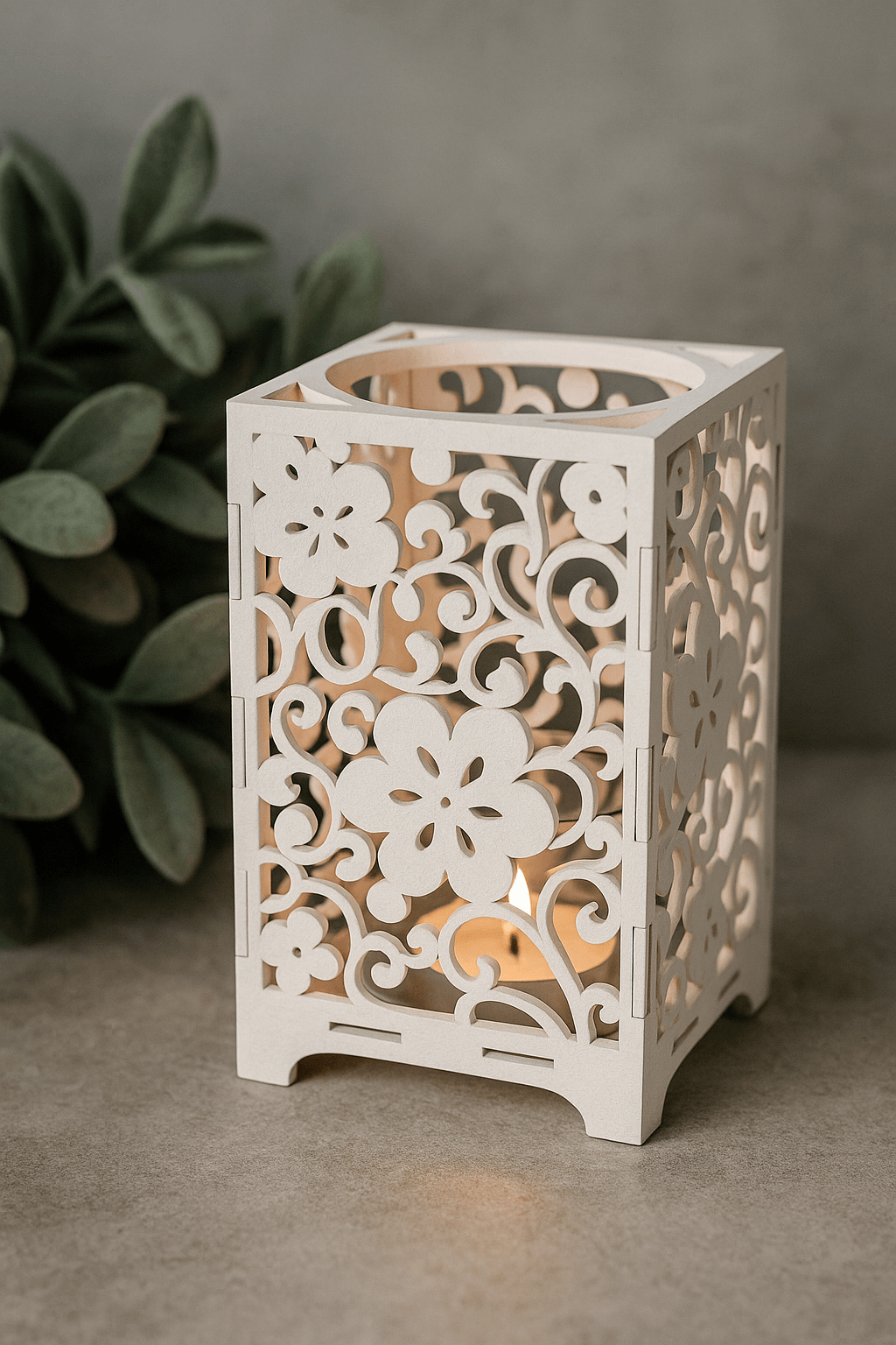 Blom ljuslykta vit ben