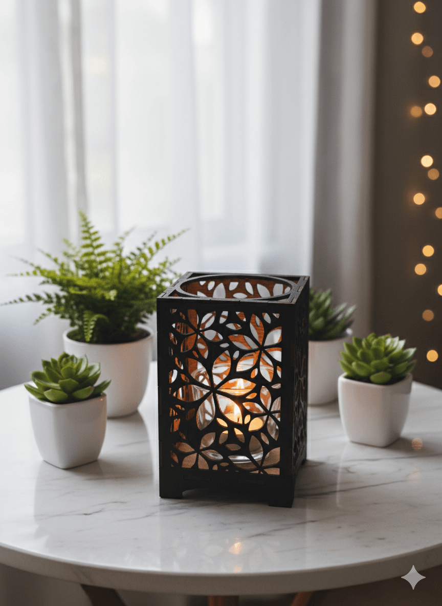 Lily ljuslykta svart med ben