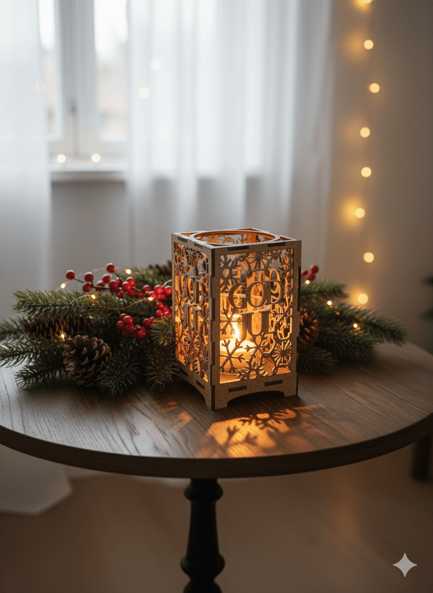 God Jul lyckta med ben natur