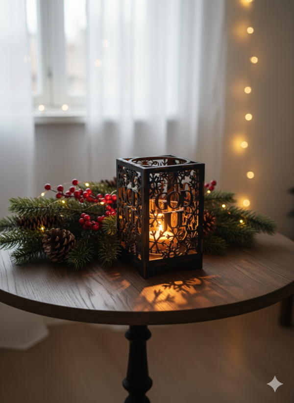 God Jul lyckta med ben svart