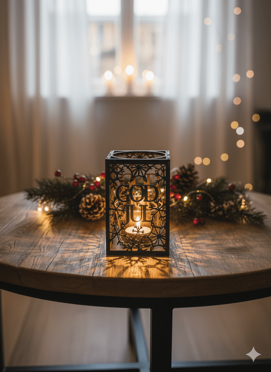 God Jul lyckta med kork svart