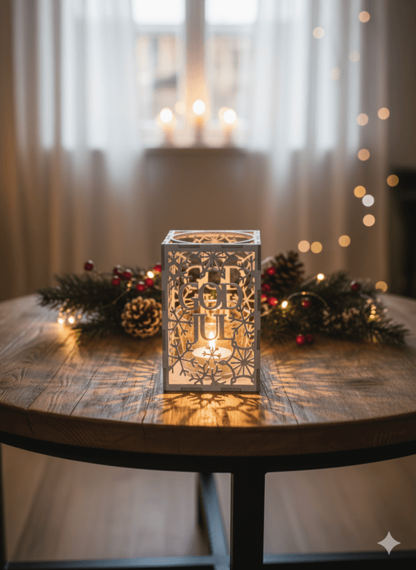 God Jul lyckta med kork vit