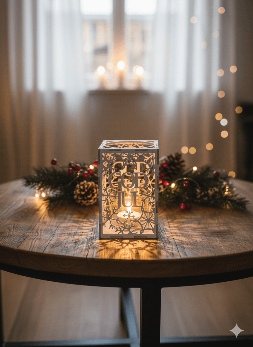 God Jul lyckta med kork vit