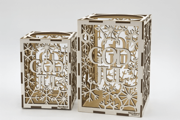 God jul lykta med kork vit s m