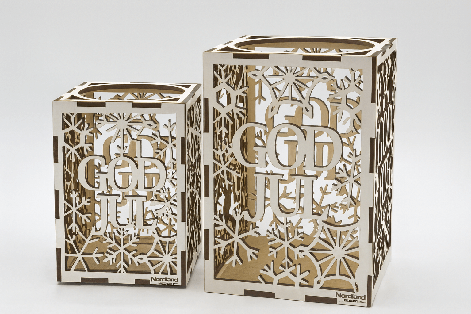 God jul lykta med kork vit s m