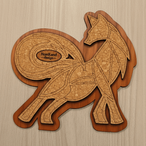 Grytunderlägg Räv körsbär med kork