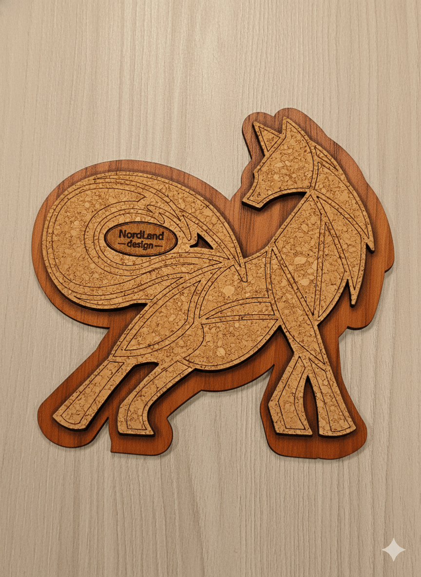 Grytunderlägg Räv körsbär med kork