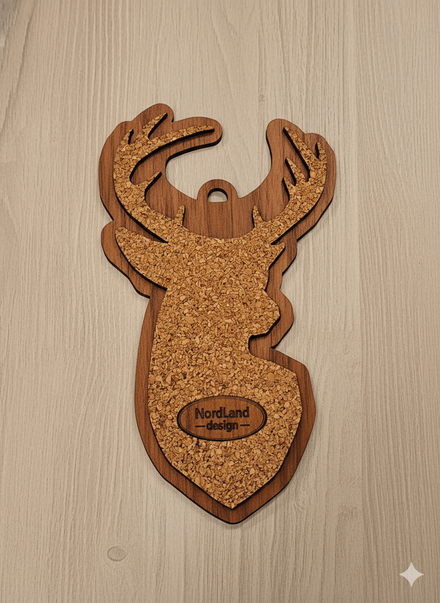 Grytunderlägg liten hjort i körsbär och kork