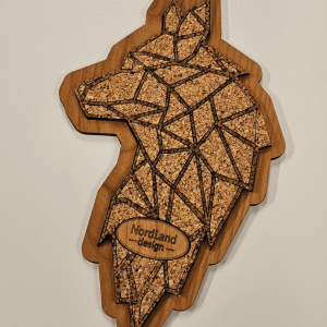 Grytunderlägg varg i ek och kork