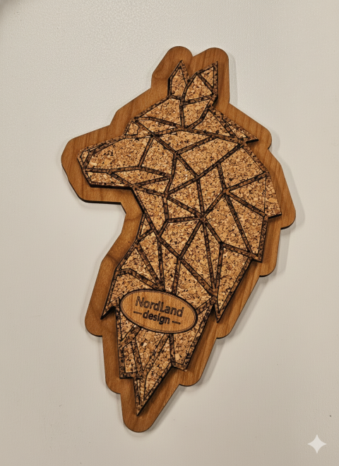 Oak and cork wolf trivet