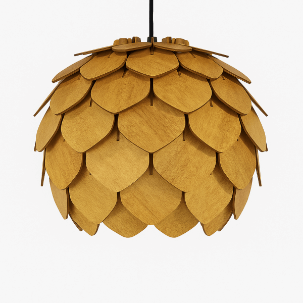 Isabella taklampa i trä guldbrun