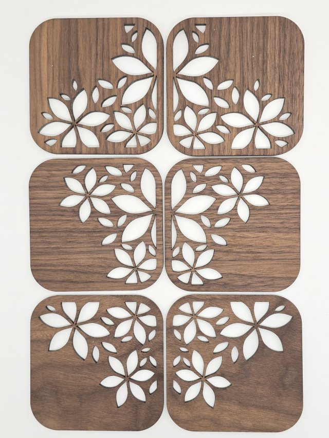 Lily glasunderlägg valnöt samling