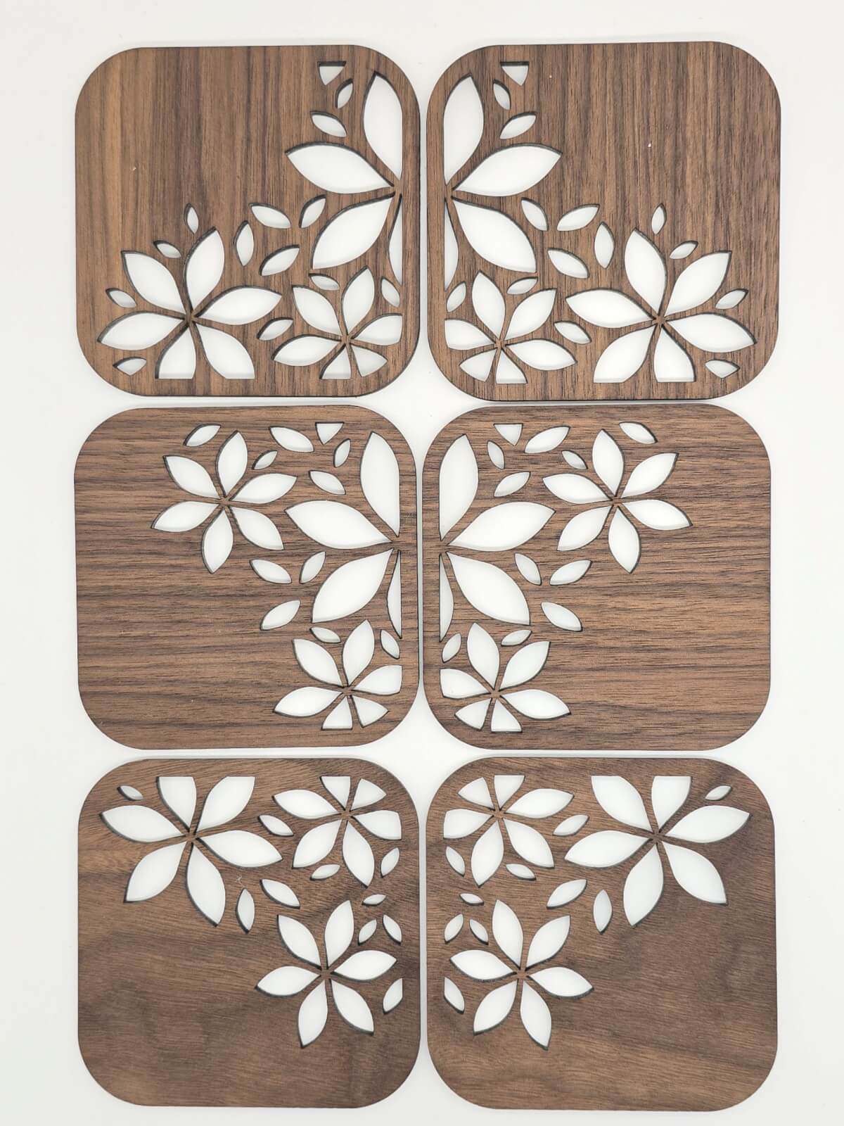 Lily glasunderlägg valnöt samling