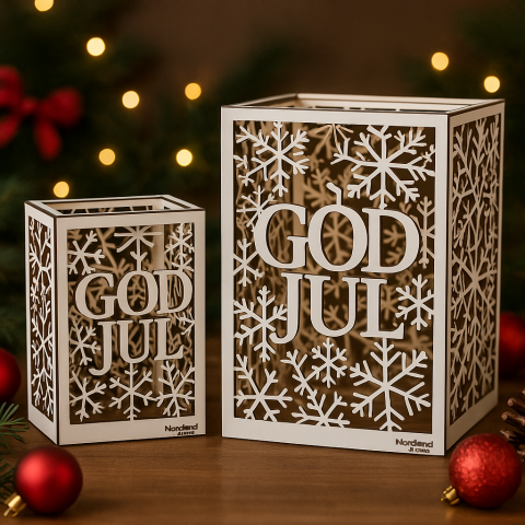 Ljuslykta god jul samling stor liten vit