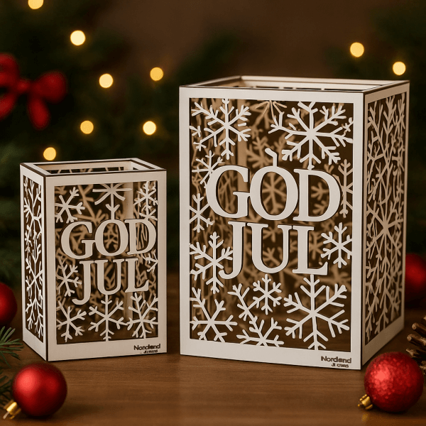 Ljuslykta god jul samling stor liten vit