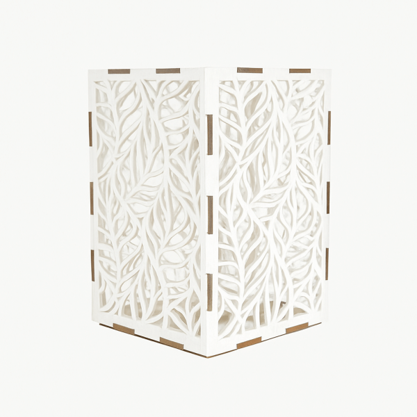 Ludde candle holder, cork, white