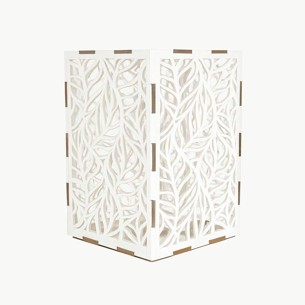 Ludde candle holder, cork, white