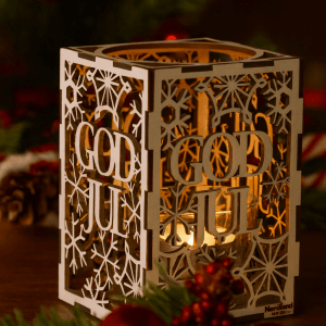 Luslykta vit med kork god jul