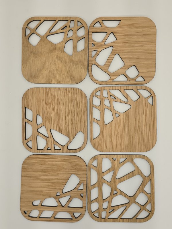 Stenar glasunderlägg samling ek