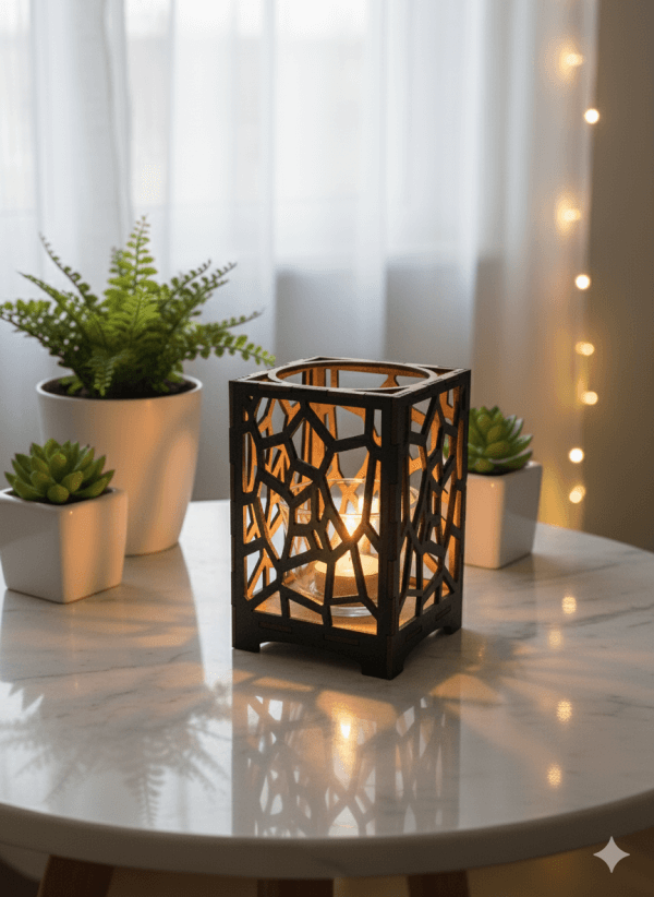 Stenar ljuslykta svart med ben