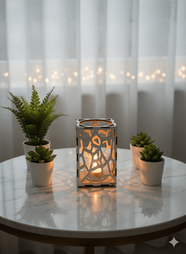 Stenar ljuslykta vit med kork