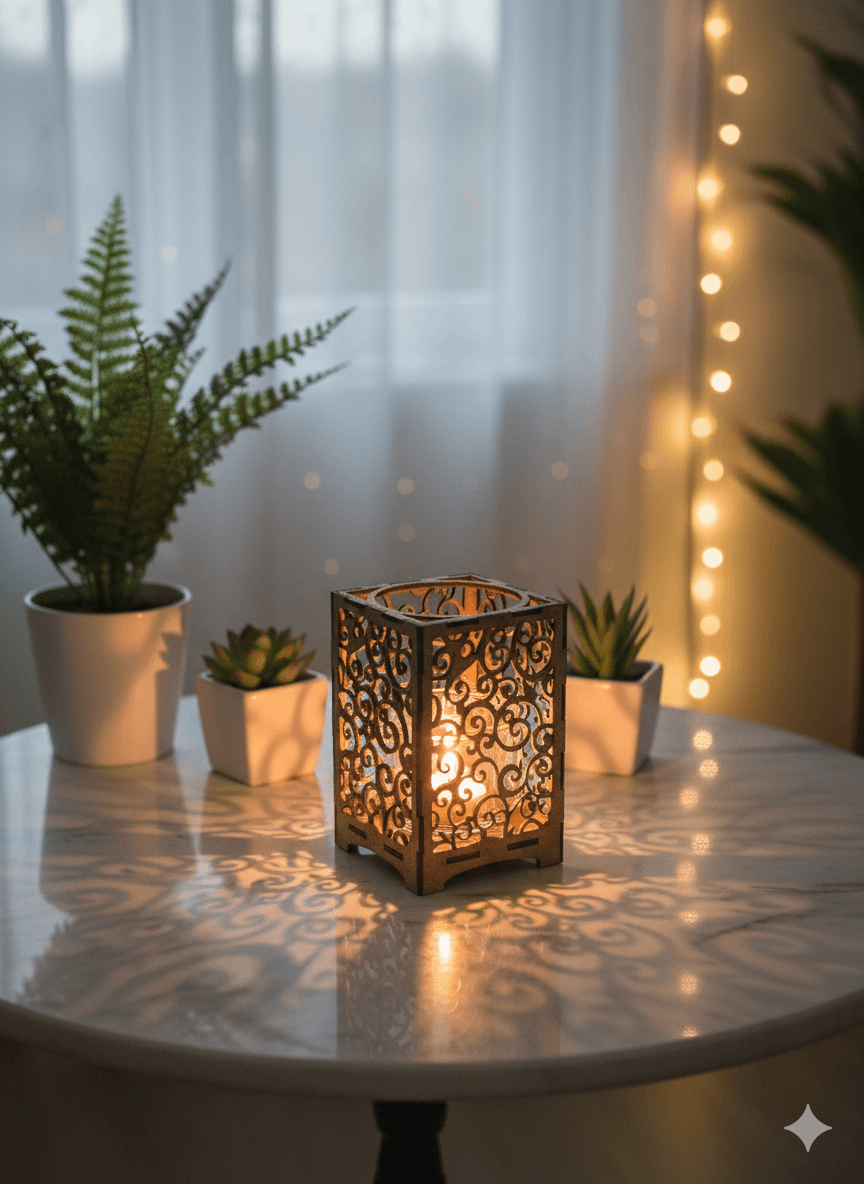 Vind ljuslykta med ben natur