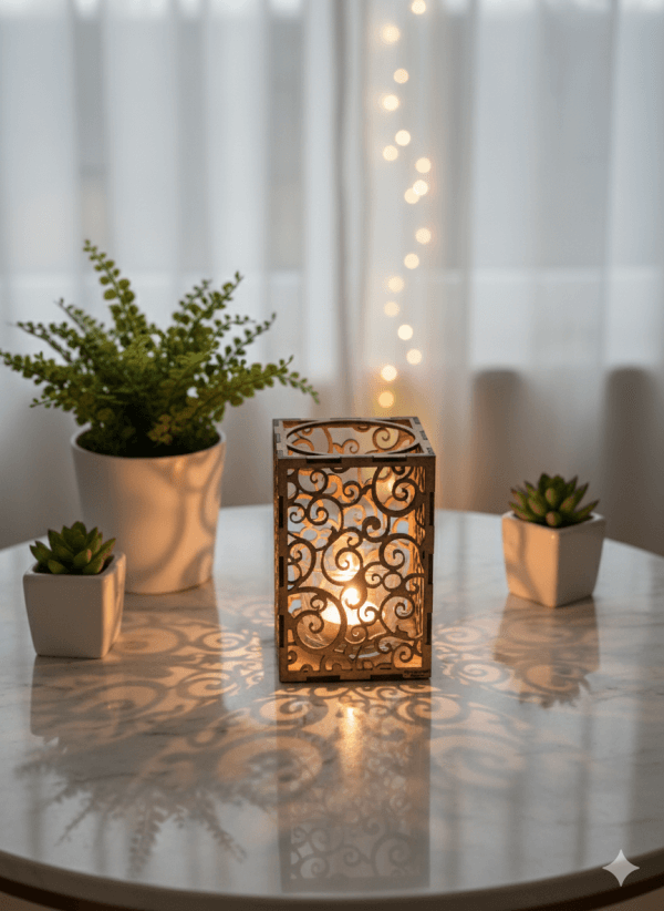 Vind ljuslykta med kork natur