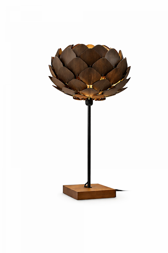 isabella bordslampa mörk ek