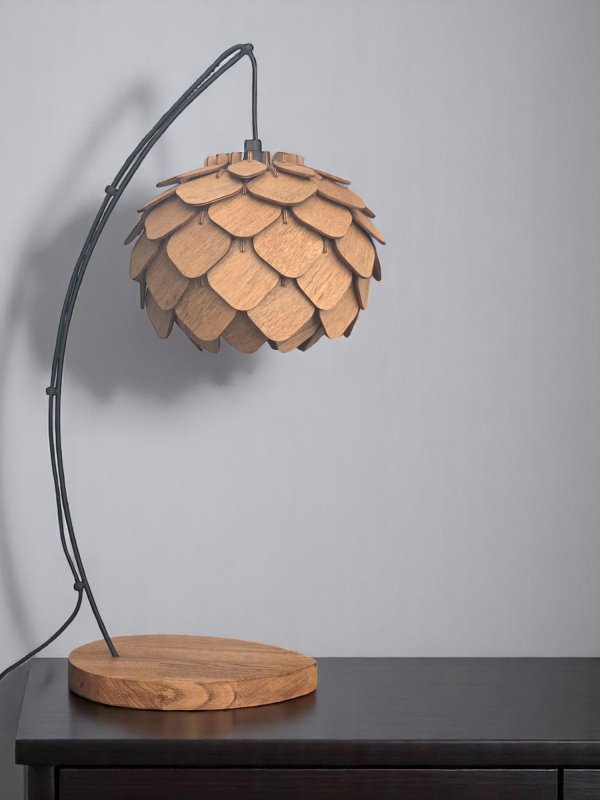 Isabella lux bordslampa i trä med fot av ek. E14 med 1.6m kabel - Bild 3