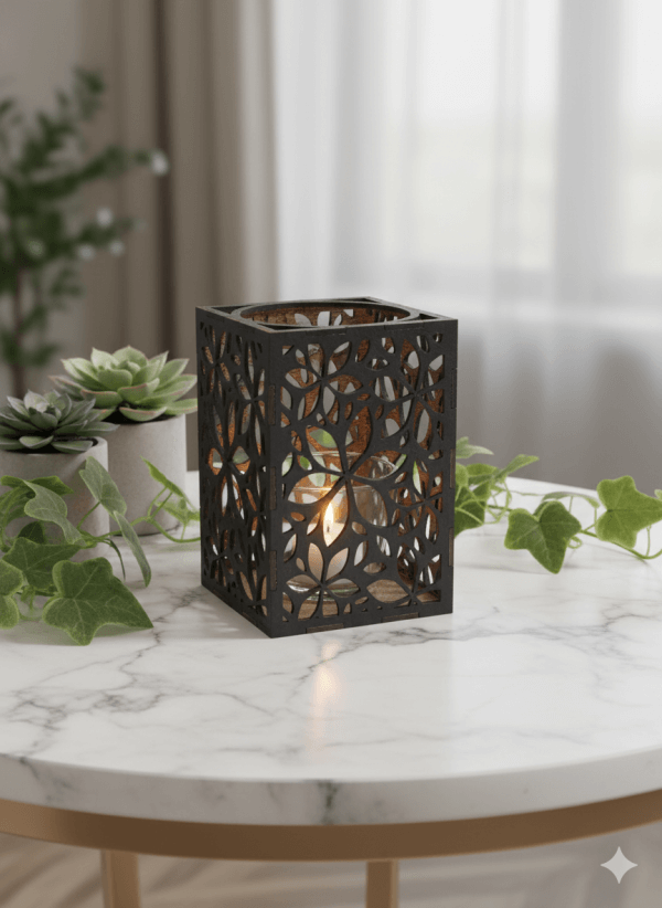 ljuslyktan Lily svart med kork